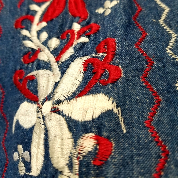 VTG 60s/70s Mexican Embroidered Jean Jacket - Picture 7 of 13